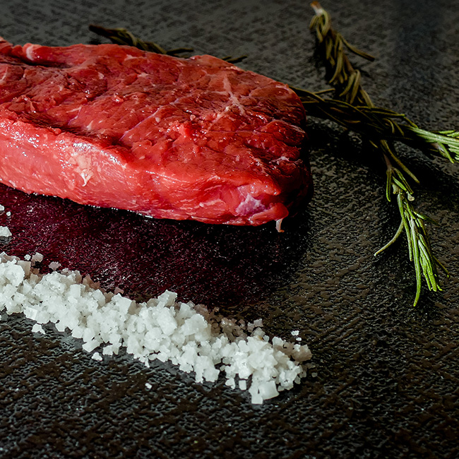 Fleisch mit Salz